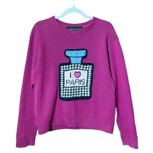 Michaela Buerger I Love Paris Casual Sweatshirt In Magenta Women's Size XS